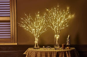 Lighted Branches 150 LED Fairy Lights with Timer 32In Plug In, Electric Lit Whit - Picture 1 of 7