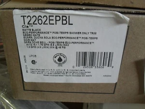 Moen T2262EPBL Cia Eco Performance Duschverkleidung Mattschwarz - Bild 1 von 1