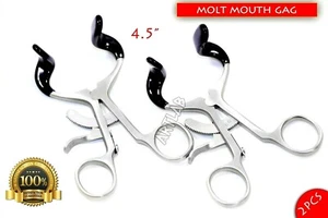 4.5" MOLT DENTAL MOUTH GAG WITH SILICONE TIPS 2PCS DENTAL ORTHODONTIC - Picture 1 of 7