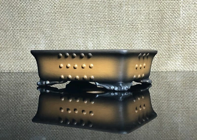 Pottery, Bonsai pot, handmade buttons , milk coffee color, made in VietNam - Image 1 of 4