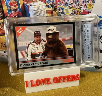 1991 TRAKS DALE EARNHARDT #21 FOREST FRIENDS TEAM SET ED SMOKEY BEAR CGS 10 READ - Image 1 of 4