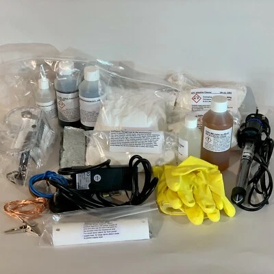 Ultimate Bright Zinc Electroplating Kit + Power Supply - for DIY restoration