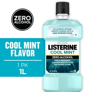 Listerine Zero Alcohol Free Oral Care Mouthwash for Bad Breath, Cool Mint, 1 L - Picture 1 of 3