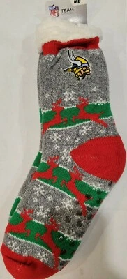 NFL Minnesota Vikings Sherpa Calcetines Zapatilla, Nuevos Foto 1 de 4