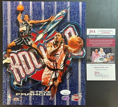 Steve Francis Autographed Photo 8x10 JSA Cert. AUTO Houston Rockets NBA #3 WOW! - Image 1 of 4
