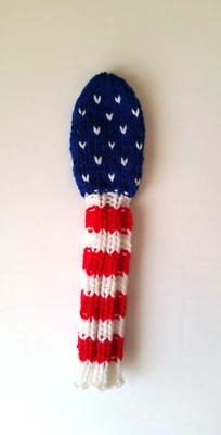 EROSGIFTS.ORG *FLAG DESIGN 9" Hand Knit GOLF CLUB HEADCOVER fits small hybrids irons wedges