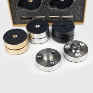 Almohadilla para pies con soporte de aislamiento de aluminio de bola de cerámica de 4 piezas para altavoz amplificador - Imagen 1 de 9
