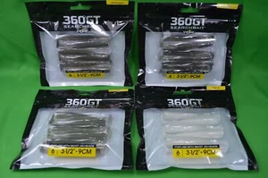 4 Esche da Pesca 360GT Search Bait Plastiche,3 1/2",Nuove,6 per Confezione,Fusione,Ghiaccio Perlato - Foto 1 di 3