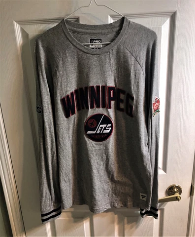 NHL Heritage Classic 2019 Old Logo WINNIPEG JETS Fanatics Long sleeve T-Shirt M Cover