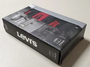 Levi's Men's Boxer Briefs 3 Pack Performance Microfiber Size L 36-38" NIP Black - Picture 1 of 6