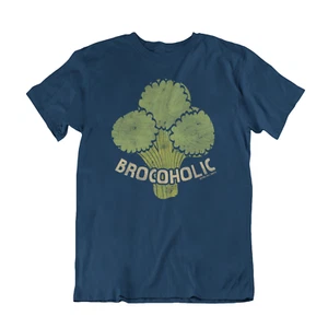 BROCOHOLIC Hombres Divertido Vegano ORGÁNICO T-Shirt Brócoli Veganuario Vegetariano - Imagen 1 de 3