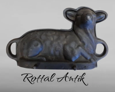 282252  orig. antike große Backform Lamm/Osterlamm Gusseisen - Bild 1 von 4