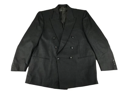 Chaqueta Blazer John Weitz Doble Pecho Para Hombre Gris Manga Larga Bolsillos Internos L Foto 1 de 4