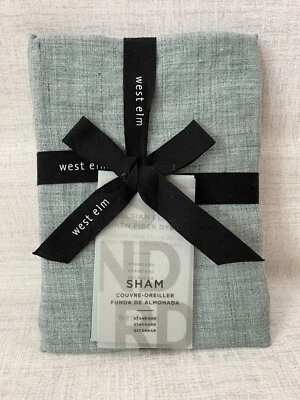 West Elm Standard Sham European Flax Linen NWT Gemstone Blue 26x20 - Image 1 of 4
