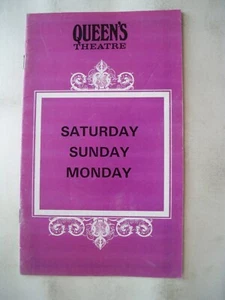 SATURDAY SUNDAY MONDAY Playbill JOAN PLOWRIGHT / FRANK FINLAY London 1974 - Picture 1 of 2