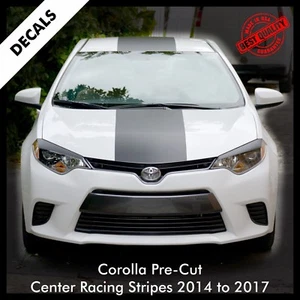 Toyota Corolla LE Pre-Cut Center Racing Stripes Decal Vinyl Set 2015 to 2017 |42 - Picture 1 of 11