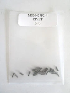 MS20427F2-4 Solid Rivet 1/16 x 1/4" Flat Countersunk Stainless Steel - Lot of 25 - Picture 1 of 4