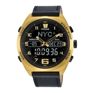 Pulsar Reloj Hombre Cuarzo Analógico y Digital Correa Cuero Negro PZ4042 - Imagen 1 de 1