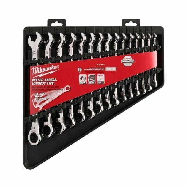 Milwaukee 48-22-9516 15pc Ratcheting Combination Wrench Set - Metric - Image 1 of 1
