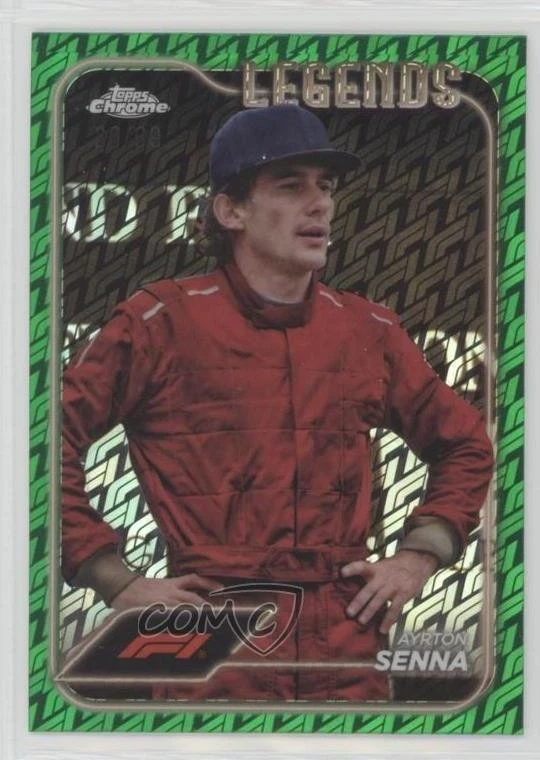 2024 Chrome Formula 1 Logofractor Edition Green Refractor /99 Ayrton Senna HOF - Image 1 of 2