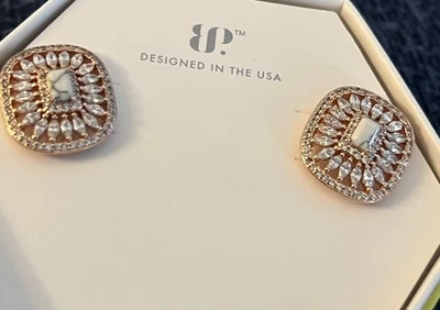 Pendientes Bomb Party Raro Unicornio 1 de 250 Howlita Magnesita Chapado en Oro Rosa Foto 1 de 2