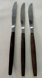 Ekco Eterna Canoe Muffin Flatware 3 Dinner Knives - Picture 1 of 1