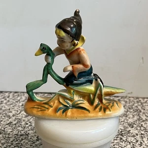 Vtg Occupied Japan Pixie Fairy Elf Riding a Praying Mantis Figurine - Picture 1 of 11