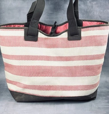 Bolso de Playa Thirty-One Grande de Lona Tejido Euro Crew Rayas de Paja Foto 1 de 4