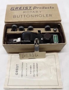 Vintage Greist Rotary Buttonholer Sewing Machine Attachment in the Original Box - Picture 1 of 11
