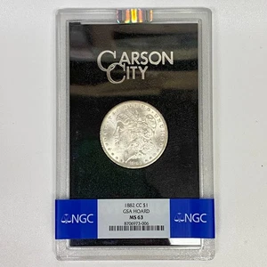 Dólar de plata Morgan 1882-CC $1 Carson City GSA tesoro NGC MS63 - Imagen 1 de 2