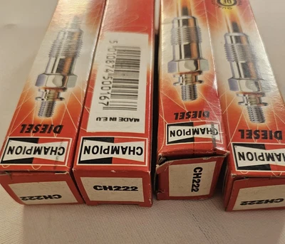 SET OF 4X GLOW PLUGS CHAMPION FOR VAUXHALL 1.9CDTi CH222 93180295 1214040 121407 - Image 1 of 4