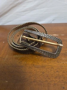 Barbara & Company Brown Suede Brass Belt 31" Vintage 1990s  - Picture 1 of 4