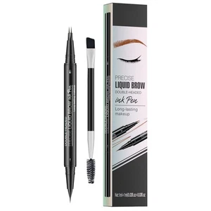 2-in-1 Brow Microblading Eyebrow Pen Fork-tipped Brush Non-irritating Formula - Foto 1 di 15