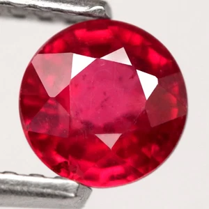 0.78Ct. Natural Gemstone Ruby Top Red Round Madagascar Beautiful Sparkles Color - Picture 1 of 7