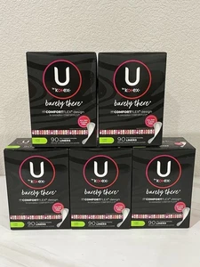 450 Count U By Kotex Liners Barely There Long Comfortflex Design (5 Packs of 90) - Picture 1 of 5