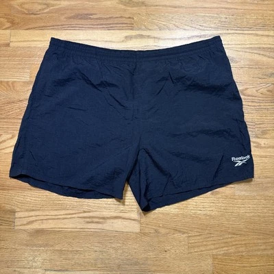 Pantalones Cortos Reebok Para Hombre 2XL Negros Nylon Malla Forrados Natación Atlética Foto 1 de 4