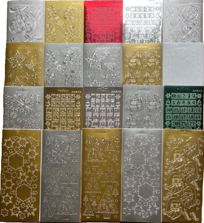 White Snowflake Glitter Stickers - 30 Christmas Decals For Crafts & Scrapbooking