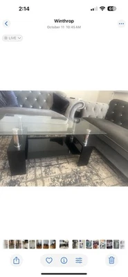 Coffee table with two matching corner tables. - Image 1 of 3