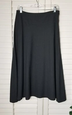 Michael Kors A-Line Midi Skirt 8 Asymmetrical Charcoal Gray/Black MINT - Image 1 of 4