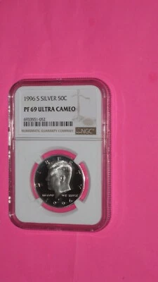 1996 S Silver Kennedy Half Dollar PROOF PF69 ULTRA CAMEO - Image 1 of 2