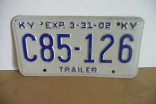 plaque immatriculation usa Kentucky 2002 license plate old americaine Trailer