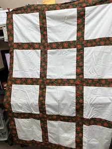 POINSETTIA BLANK QUILT TOPS FOR APPLIQUÉS. 48”x62” 12. 12” Blocks - Picture 1 of 3
