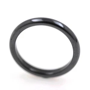 Wedding Ring round Ring Hematite Black 3 MM - Picture 1 of 5