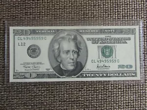 $20 FANCY DOUBLE REPEATER SERIAL NUMBER GEM UNCIRCULATED - Picture 1 of 4