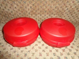 LOTE DE 2 TUPPERWARE ROJO BAGEL SANDWICH ENSALADERAS SIN SMIDGETS - Imagen 1 de 4