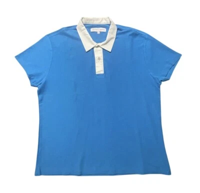 Camisa Polo Orlebar Marrón Mujer XL Foto Azul SS Tejido Algodón Portugal Foto 1 de 4