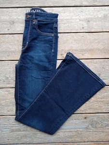 DARK RINSE AE Flare Jeans 00 Short Stretch High Rise Flared Jeans 25" x 29" - Picture 1 of 3