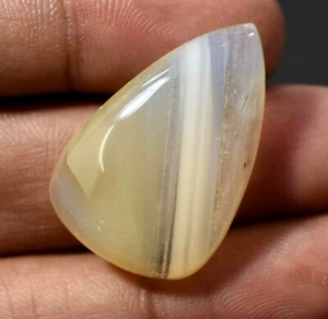 34.15 Ct Natural White Agate Designer Cabochon Beautiful AAA+ Quality Gemstone - Picture 1 of 4
