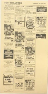 1975* CLAXTON, GA DRIVE-IN Jan SCHEDA FINESTRA: Burt Reynolds / CLINT EASTWOOD - Foto 1 di 3