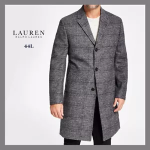 NWT - Ralph Lauren Men’s Luther Luxury Blend Overcoat, BW Glenn Plaid 44L - $495 - Picture 1 of 7